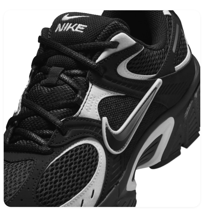 Nike Black Mesh Sneakers with Metallic Silver Accents
