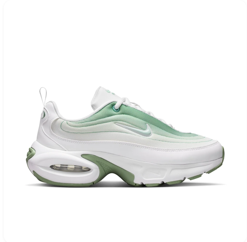 Nike Air Max White and Mint Green Sneakers with Sculpted Sole