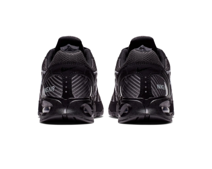 Nike Air Max Black and Charcoal Mesh Sneakers with Silver Swoosh