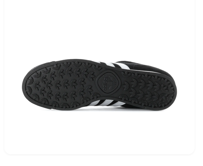 Adidas Samoa Black Sneakers with White Stripes and White Midsole