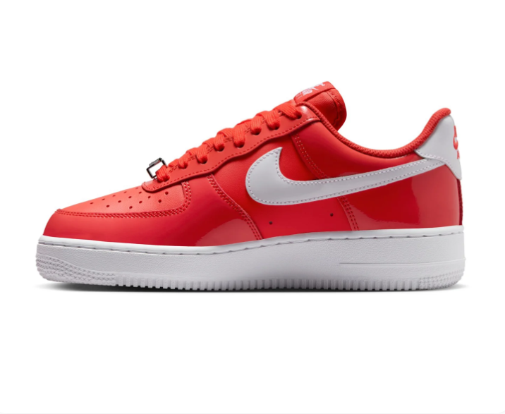 Nike Air Force 1 Red Low-Top Sneakers with White Swoosh