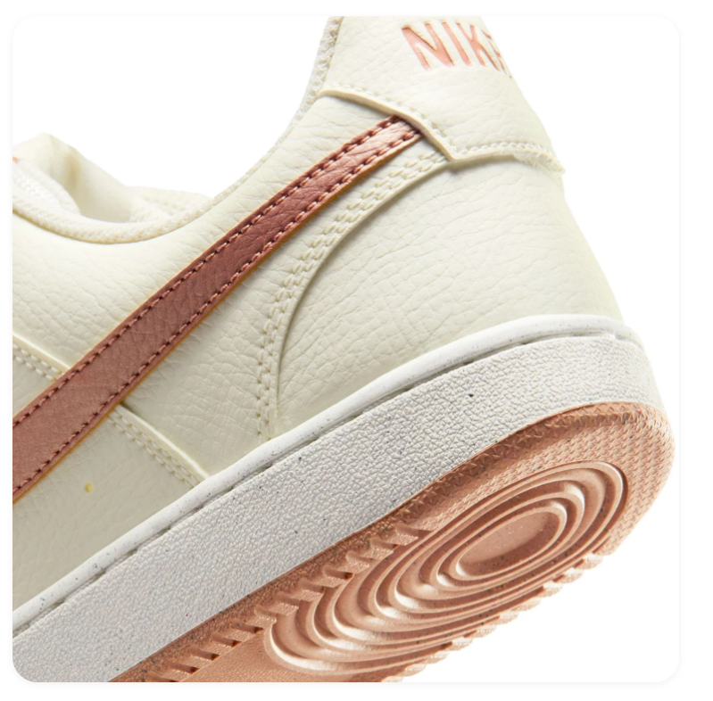 Nike Cream Low-Top Sneakers with Rose Pink Swoosh