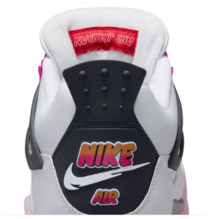 Air Jordan 4 White Sneakers with Pink Gradient Accents
