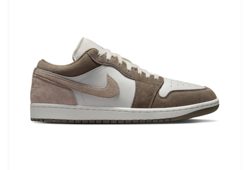 Air Jordan 1 Low Taupe and Cream Sneakers