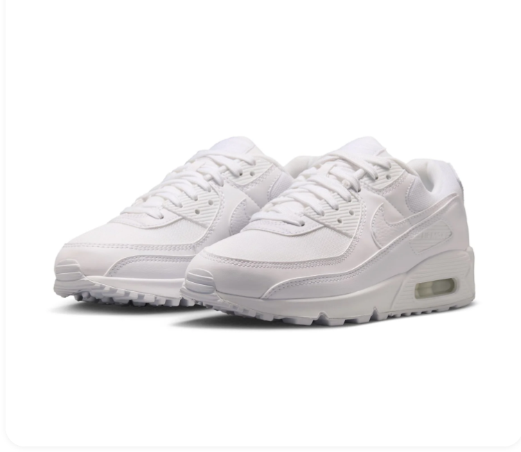 Nike Air Max 90 All-White Low-Top Sneakers