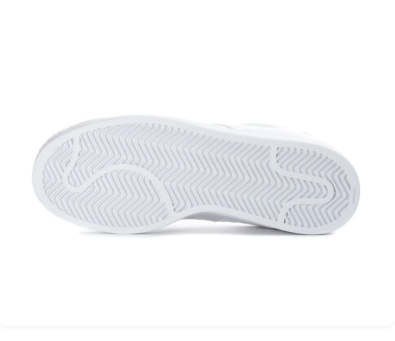 Adidas Superstar All-White Sneakers with Tonal Stripes and Shell Toe