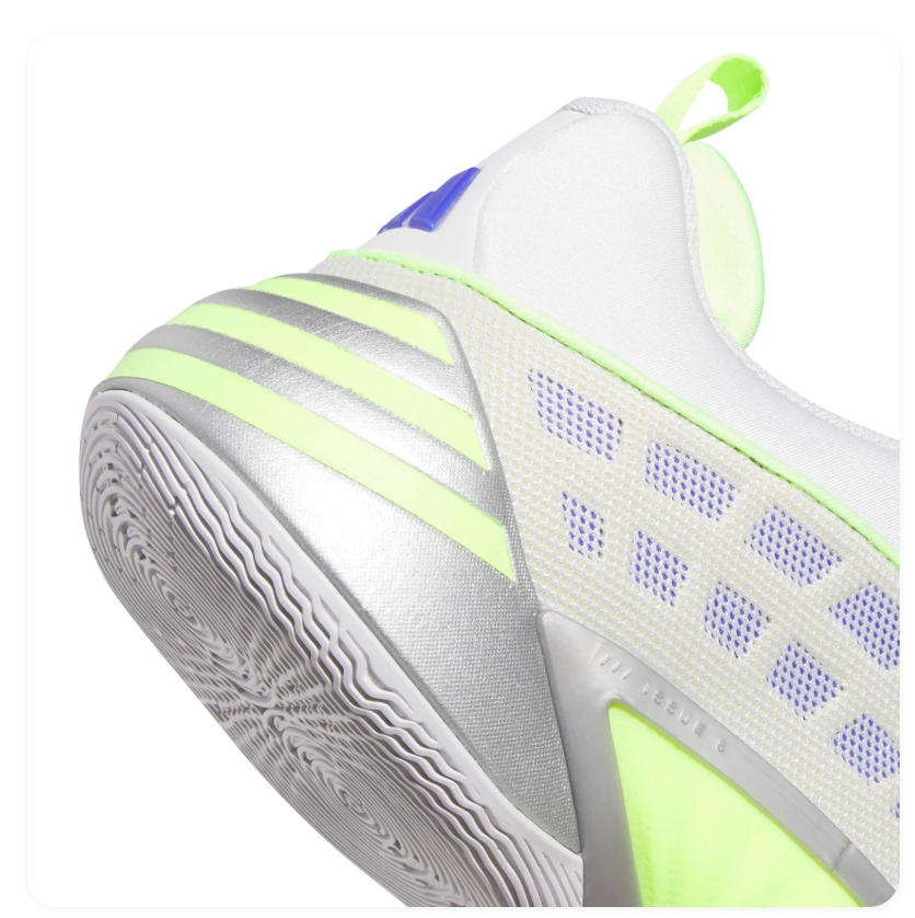 Adidas Grey and Silver Sneakers with Neon Green and Purple Accents