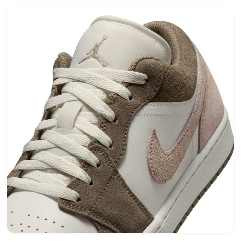 Air Jordan 1 Low Taupe and Cream Sneakers