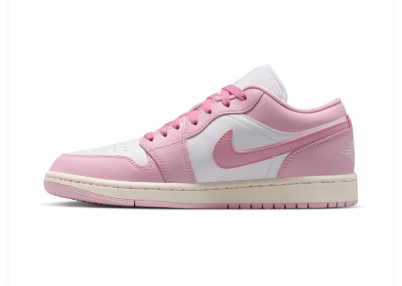 Air Jordan 1 Low Pink and White Sneakers