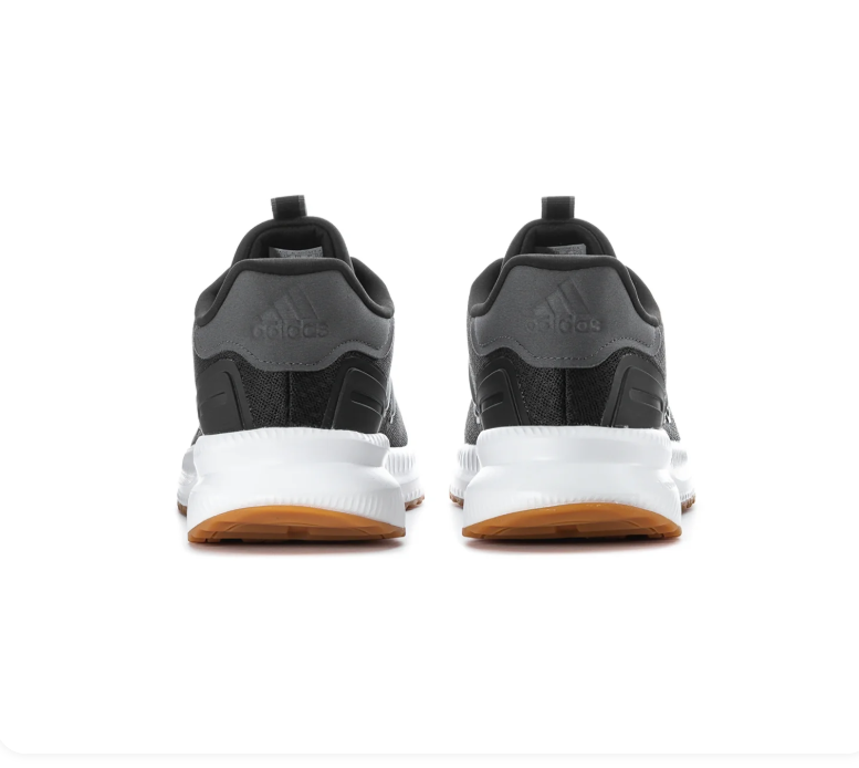 Adidas Black Mesh Sneakers with Dark Grey Stripes and Gum Outsole