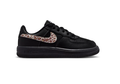 Nike Air Force 1 Black Low-Top Sneakers with Leopard-Print Swoosh