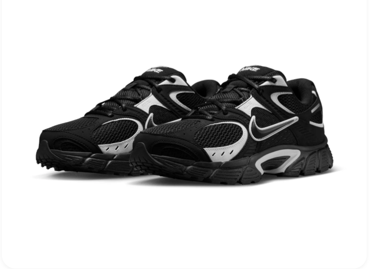 Nike Black Mesh Sneakers with Metallic Silver Accents