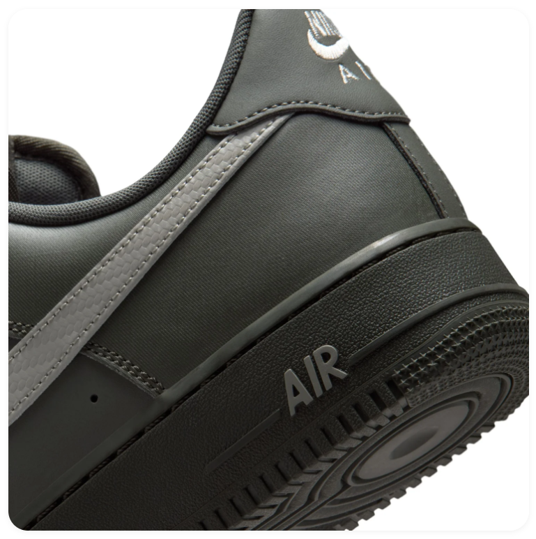 Nike Air Force 1 Dark Olive Sneakers with Light Grey Swoosh