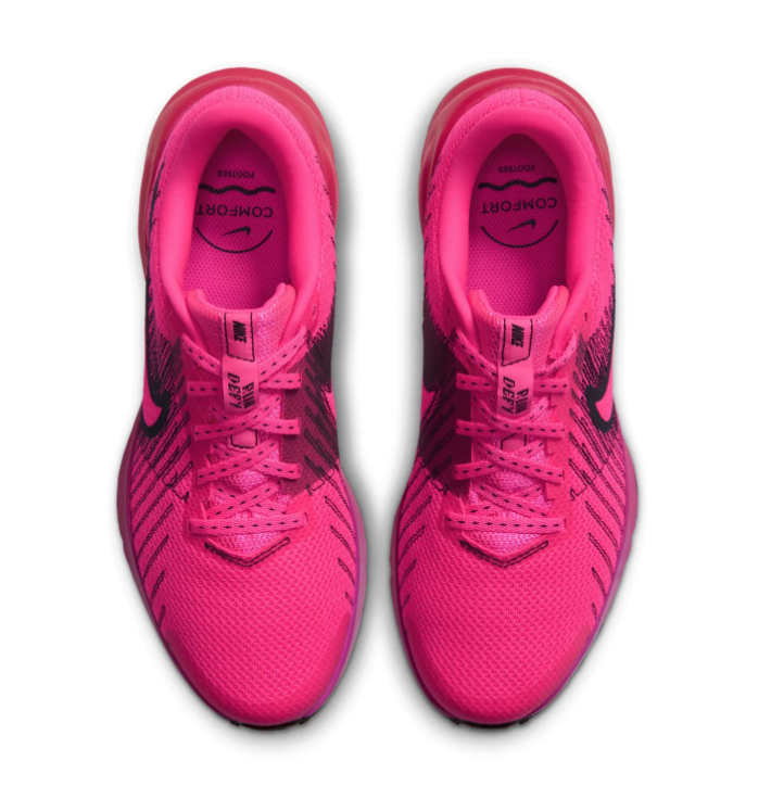 Nike Hot Pink Mesh Sneakers with Black Graphic Accents