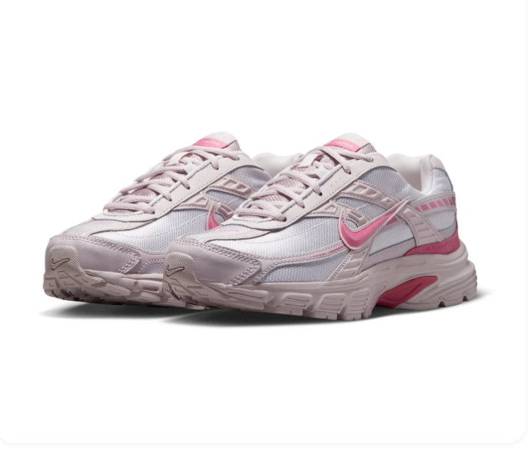 Nike Initiator White and Blush Pink Sneakers with Bright Pink Accents