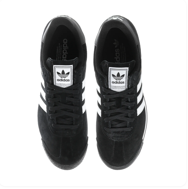 Adidas Samoa Black Sneakers with White Stripes and White Midsole