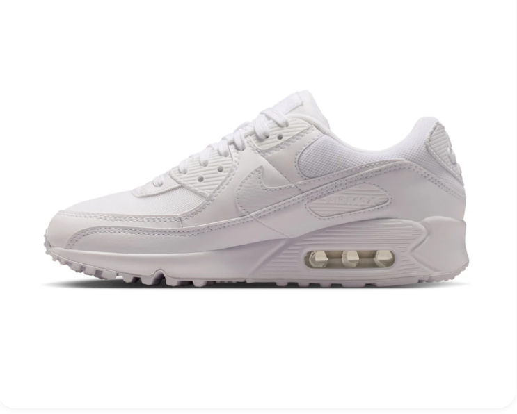 Nike Air Max 90 All-White Low-Top Sneakers