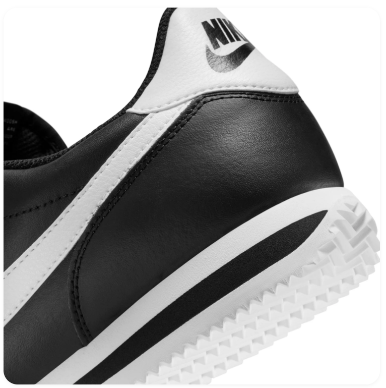 Nike Cortez Black Low-Top Sneakers with White Swoosh