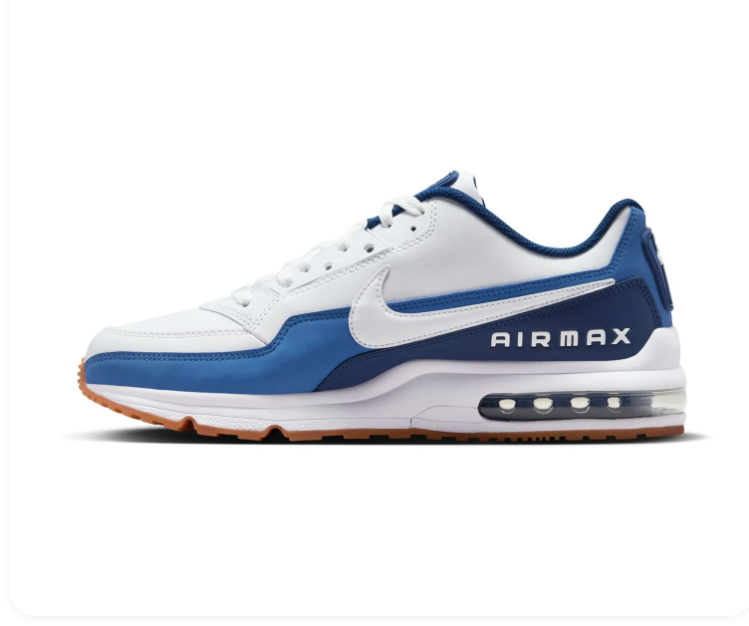 Nike Air Max White and Blue Sneakers with Gum Outsole