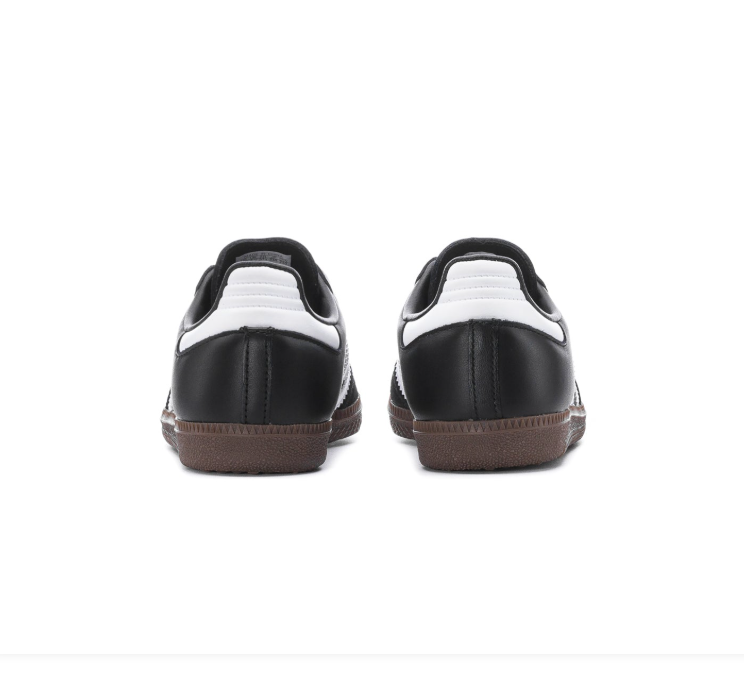 Adidas Samba Black Sneakers with White Stripes and Dark Brown Sole
