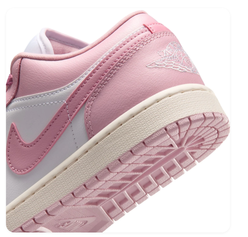 Air Jordan 1 Low Pink and White Sneakers