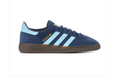 Adidas Handball Spezial Navy Sneakers with Light Blue Stripes and Brown Sole