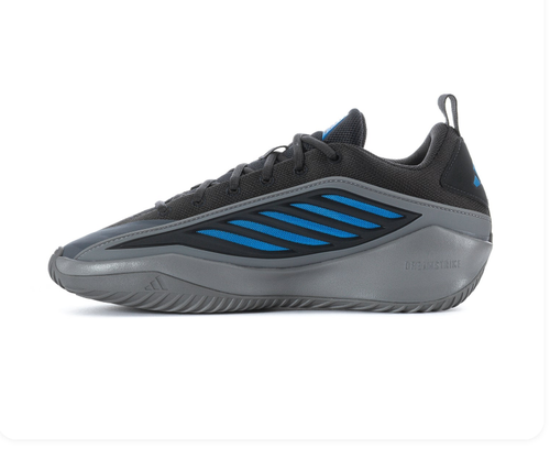 Adidas Black and Grey Sneakers with Bright Blue Side Accents