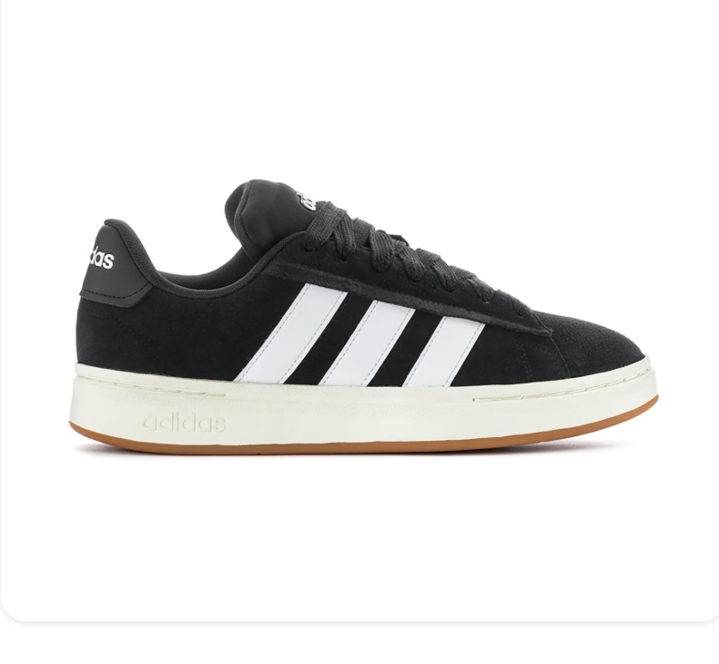 Adidas Black Low-Top Sneakers with White Stripes and Gum Outsole