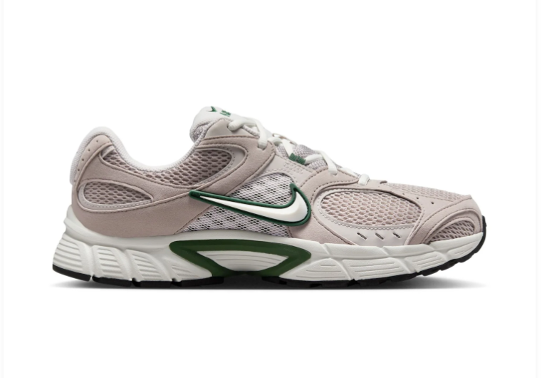 Nike Light Taupe Mesh Sneakers with Green Accents