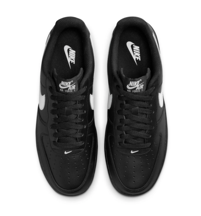 Nike Air Force 1 Black Low-Top Sneakers with White Swoosh