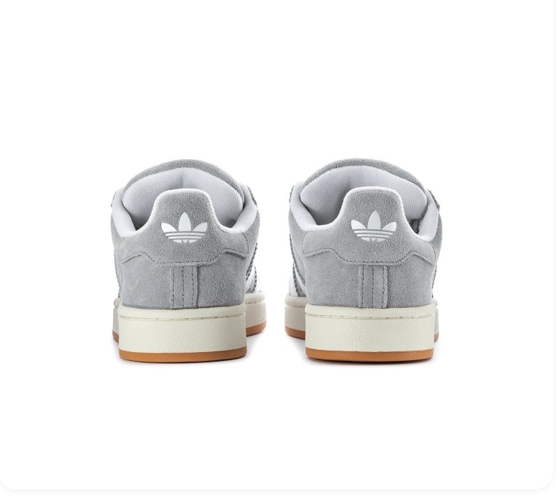 Adidas Campus Grey Sneakers with White Stripes and Gum Outsole