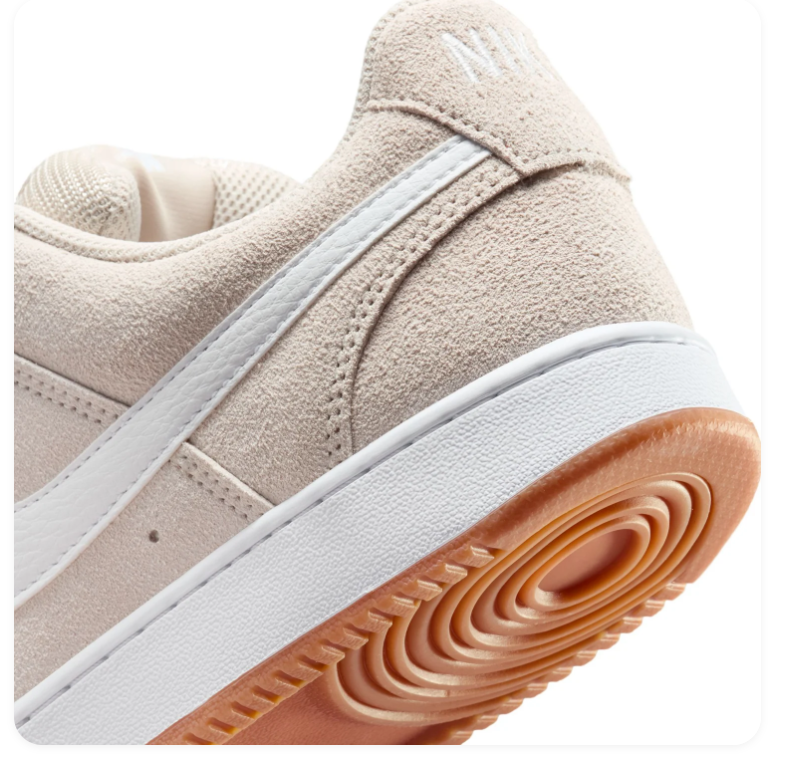 Nike Cream Low-Top Sneakers with White Swoosh and Gum Sole
