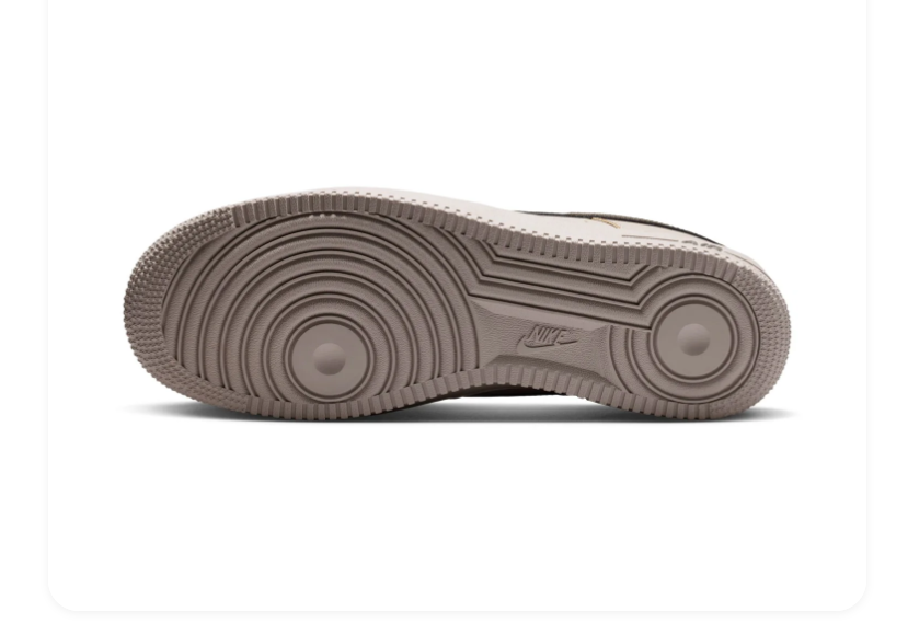 Nike Air Force 1 Light Taupe Sneakers with Dark Brown Swoosh