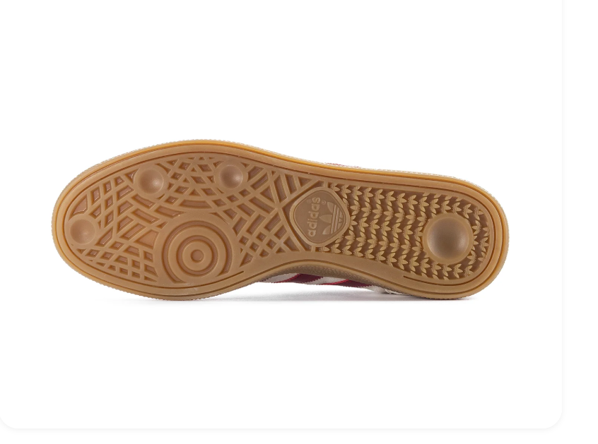 Adidas Handball Spezial Cream Sneakers with Burgundy Stripes and Gum Sole