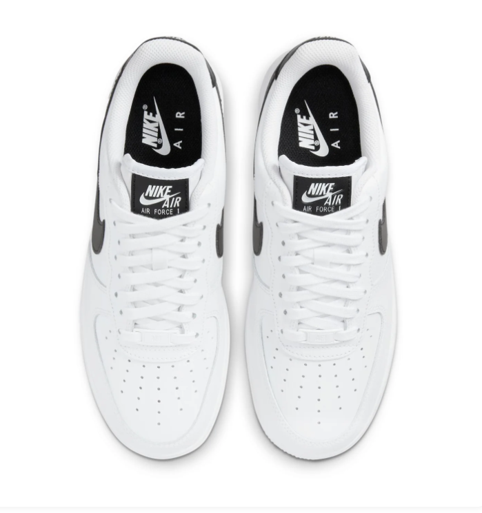 Nike Air Force 1 White Low-Top Sneakers with Black Swoosh