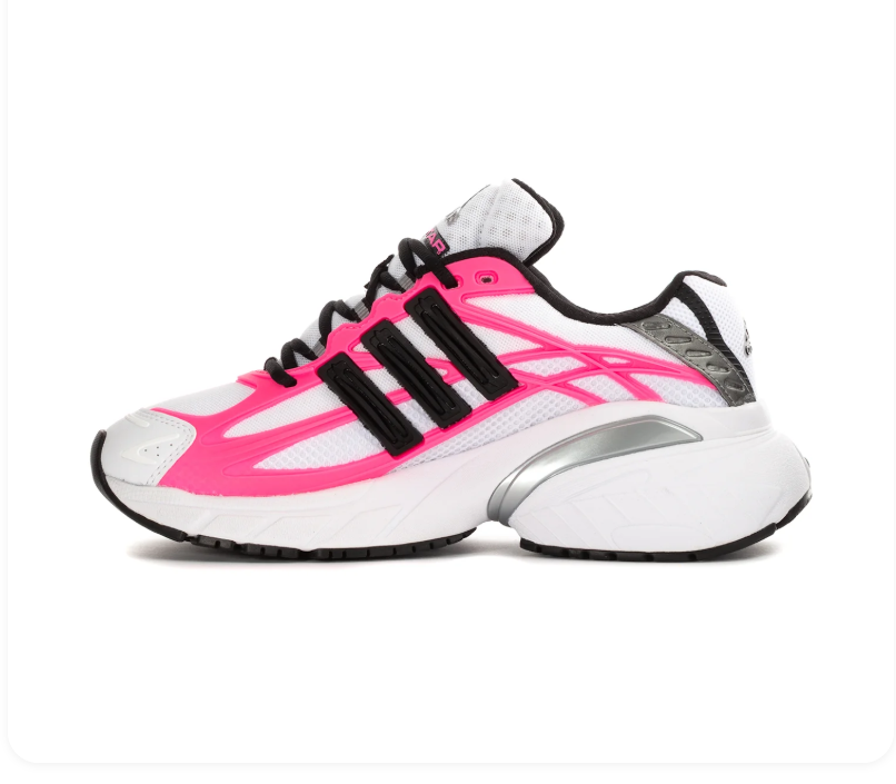 Adidas Adistar White and Hot Pink Sneakers with Black Stripes