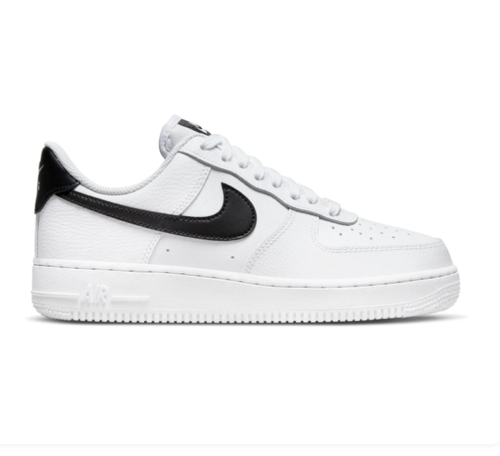 Nike Air Force 1 White Low-Top Sneakers with Black Swoosh