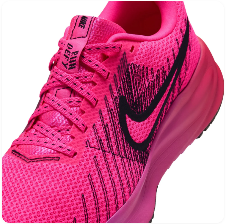 Nike Hot Pink Mesh Sneakers with Black Graphic Accents
