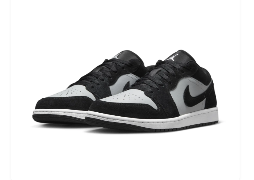 Air Jordan 1 Low Black and Grey Sneakers