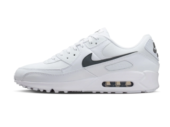 Nike Air Max 90 White Sneakers with Black Swoosh