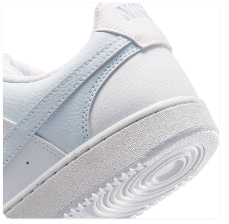 Nike White and Pale Blue Low-Top Sneakers