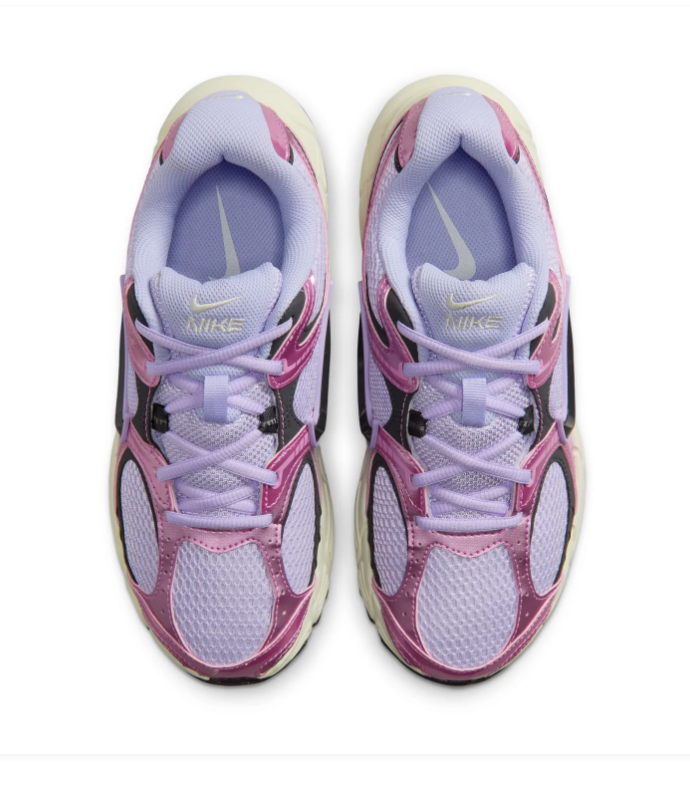 Nike Lilac Mesh Sneakers with Metallic Pink Overlays and Black Swoosh