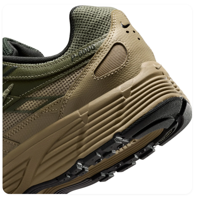 Nike Olive Green and Khaki Mesh Sneakers with Black Swoosh