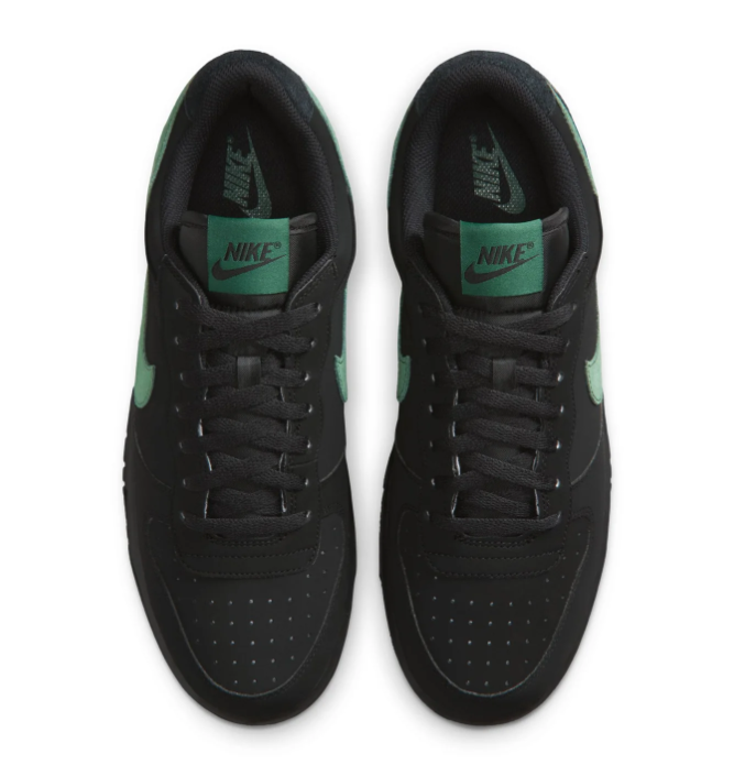 Nike Black Low-Top Sneakers with Green Swoosh