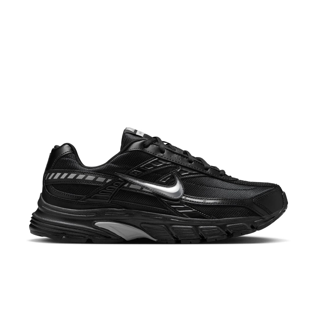 Nike Initiator Black Mesh Sneakers with Metallic Silver Accents