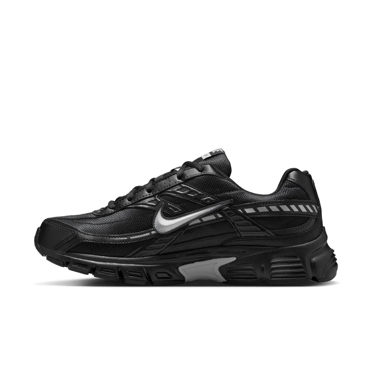 Nike Initiator Black Mesh Sneakers with Metallic Silver Accents