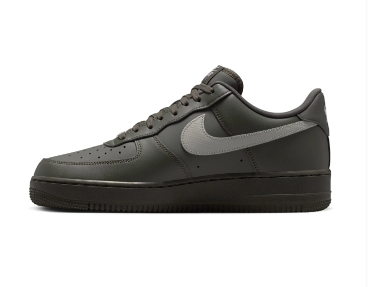 Nike Air Force 1 Dark Olive Sneakers with Light Grey Swoosh
