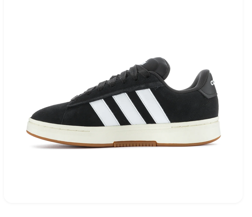 Adidas Black Low-Top Sneakers with White Stripes and Gum Outsole