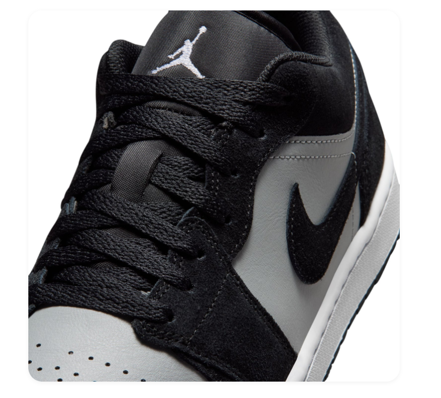 Air Jordan 1 Low Black and Grey Sneakers