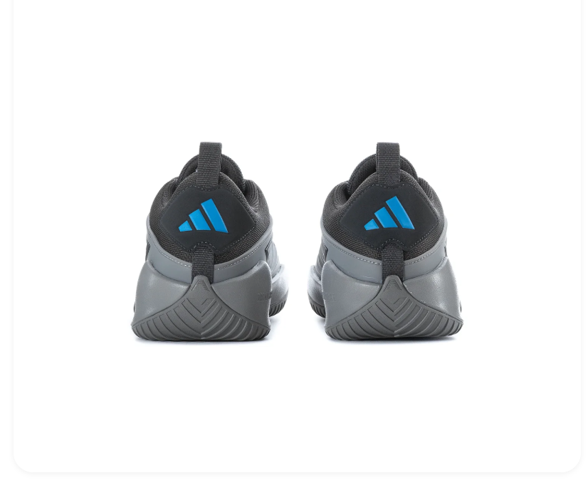 Adidas Black and Grey Sneakers with Bright Blue Side Accents